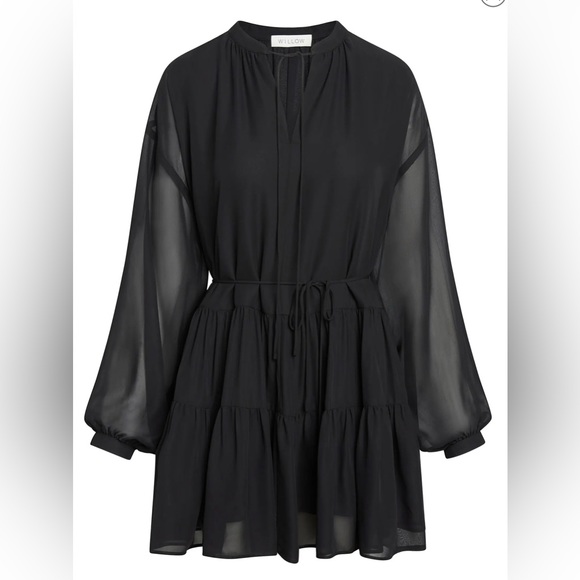 Willow Dresses & Skirts - Willow Black Tiered Long Sleeve Minidress Size Medium (6-8) NWT